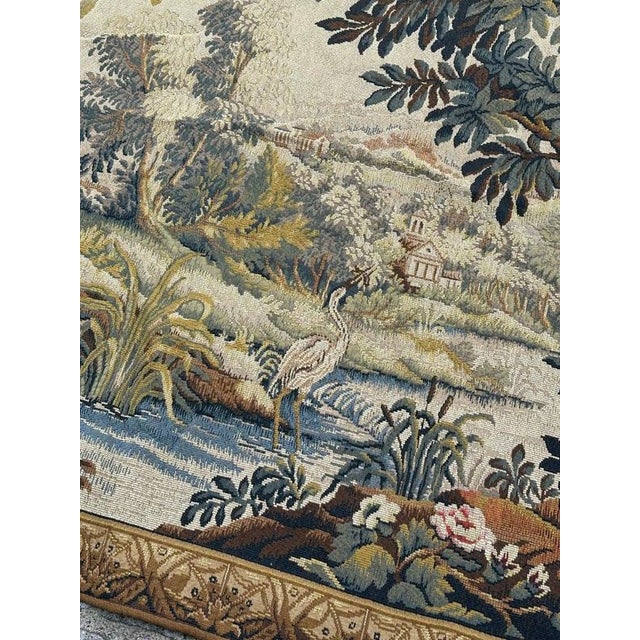 Vintage French Jacquard The Lignon Tapestry in the style of Aubusson, 1970s For Sale - Image 14 of 18