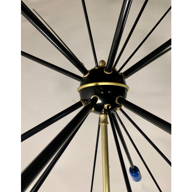 1950s Black Sputnik Ceiling Lamp, 1949 For Sale - Image 5 of 7