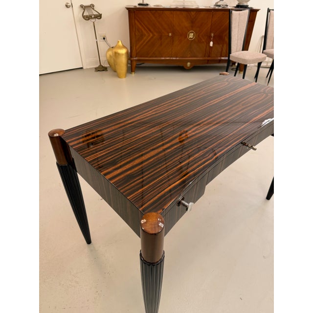 French Art Deco Macassar Elegant Writing Desk For Sale - Image 10 of 18