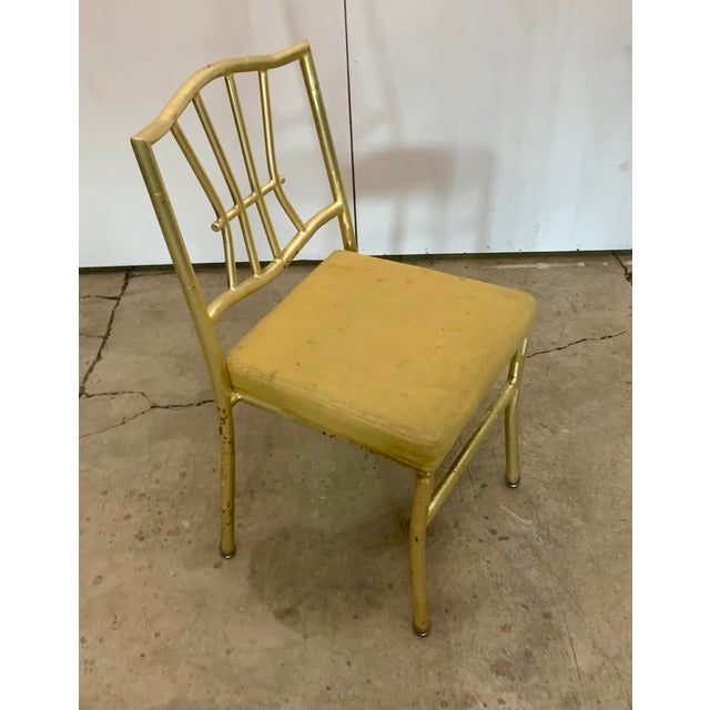 A Pair of Late 20th Century Faux Bamboo Gold Banquet Dining Chairs by Shelby Williams For Sale - Image 13 of 17