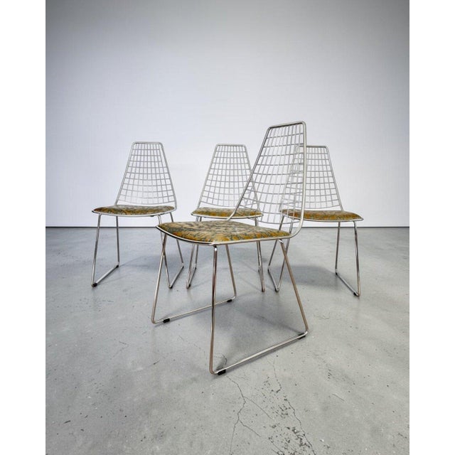 Designer Chairs in Hand-Decorated Leather and Steel, 1970s, Set of 4 For Sale - Image 13 of 18