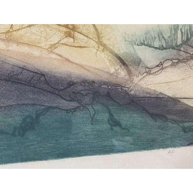 "Crosscurrents II" Etching on Zinc Print by Renata Zerner, Artist Proof For Sale In Los Angeles - Image 6 of 13