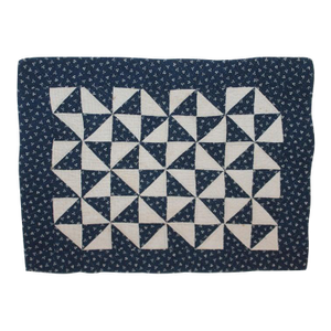 19th Century Mini Pieced Broken Dishes Doll Quilt