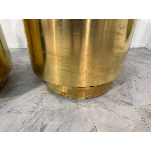 Pair of Italian Brass and Turquoise Bouclé Club Chairs, 1970s For Sale - Image 4 of 9