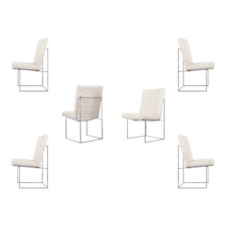 Vintage "Thin Line" Chrome Dining Chairs by Milo Baughman for Thayer Coggin For Sale
