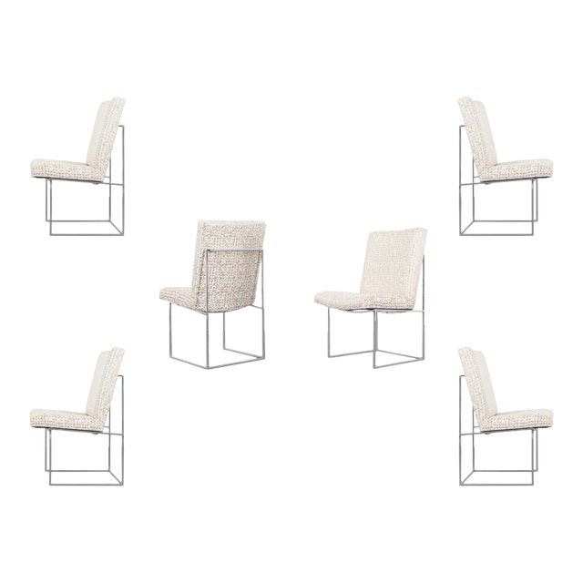 Vintage "Thin Line" Chrome Dining Chairs by Milo Baughman for Thayer Coggin For Sale