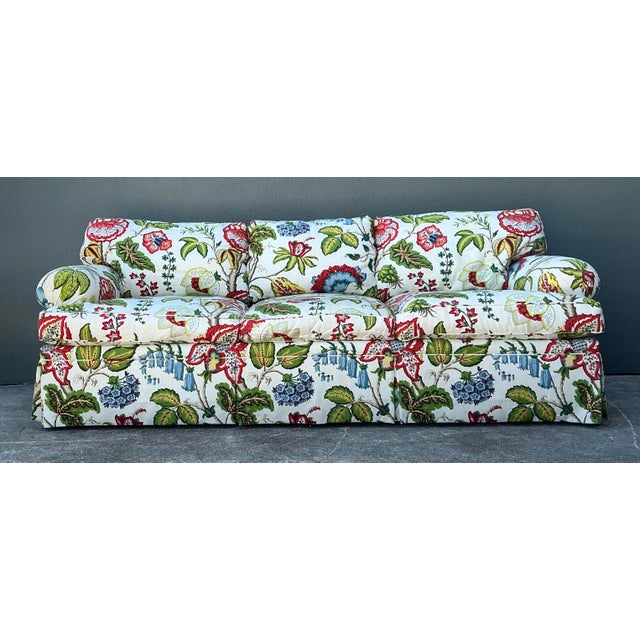 Vintage Custom Sofa in Schumacher Classic “Tree of Life” For Sale - Image 12 of 12