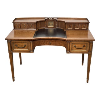 1970s Vintage Drexel Heritage Writing Table Desk with Drawers For Sale