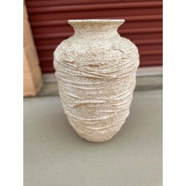 1980s Vintage Plaster Layered Gauze Wrapped Vase For Sale - Image 5 of 8