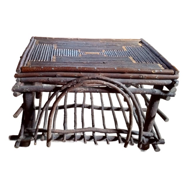 1970s Handmade Adirondack Twig Table For Sale