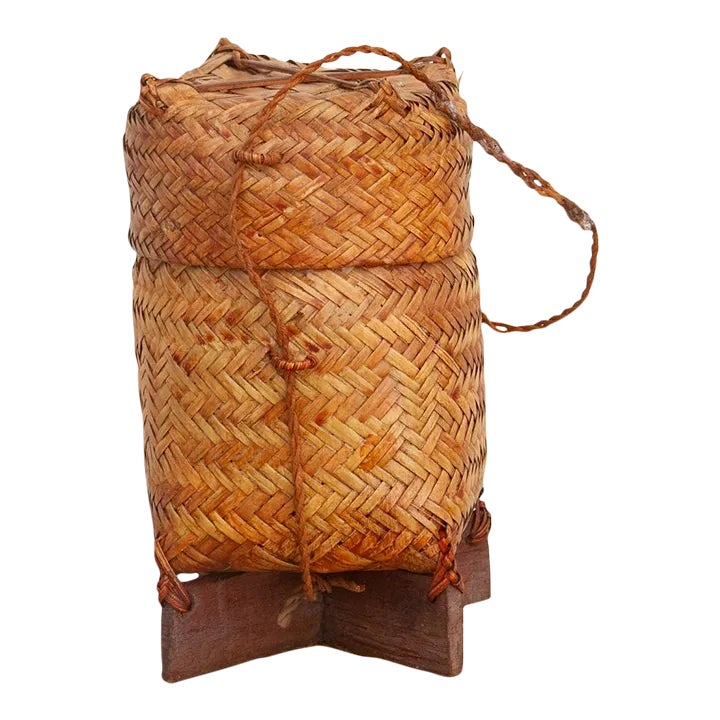 Charming Vintage Thai Rice Basket | Chairish