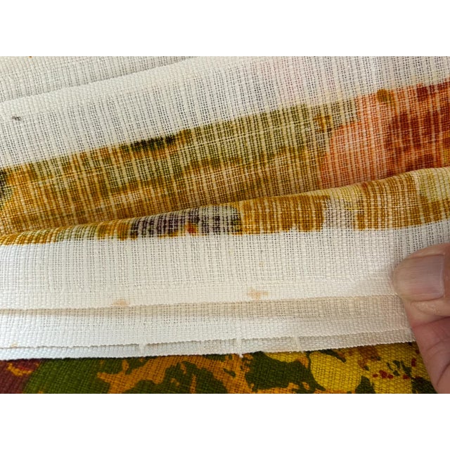 Burnt Orange VTG 8 Yards Continuous Deadstock 5th Avenue Design Inc. Flower Power Hawaiian Floral Barkcloth Fabric For Sale - Image 8 of 8