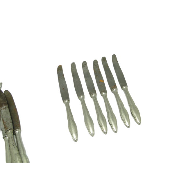 Metal Art Deco Knives, Poland, 1930s, Set of 6 For Sale - Image 7 of 9