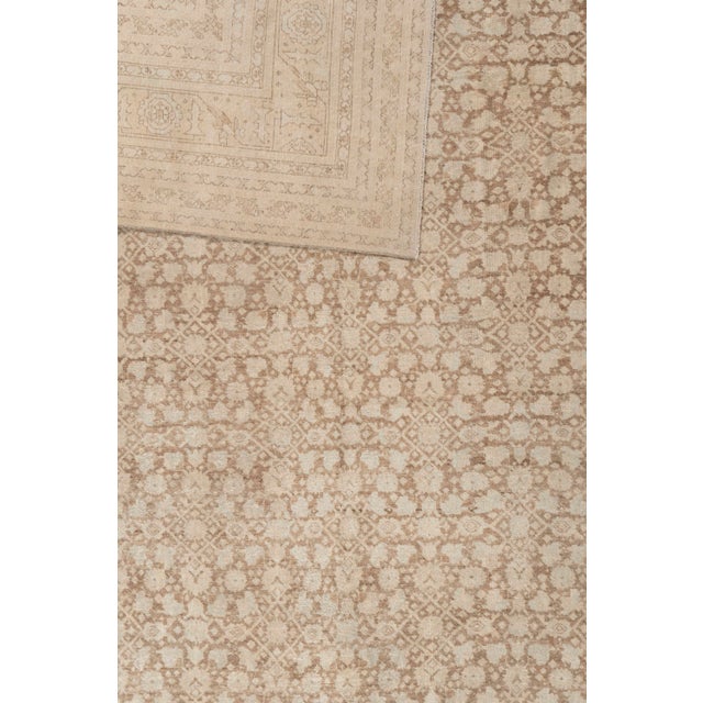 1910s Antique Circa 1910 Tabriz Hand Knotted Wool Rug, Taupe, 11ft X 14ft 10in For Sale - Image 5 of 10