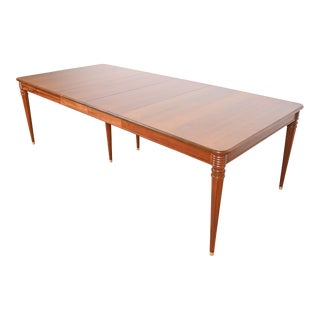 1980s Kindel Furniture French Regency Louis XVI Cherry Wood Extension Dining Table, Newly Refinished For Sale