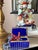1960s Cobalt Italian Opaline glass casket with gold mounts and scalloped sides For Sale In Kansas City - Image 6 of 16