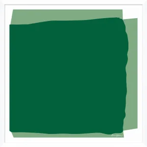 "Blocked in Green" By Dana Gibson, Framed Art Print