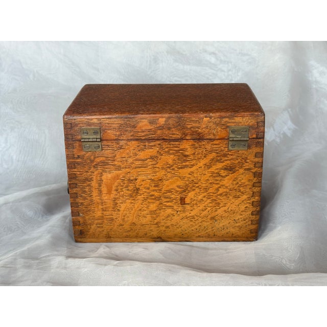 1900 - 1909 Antique Dovetail Joint Shaw Walker Wood Box For Sale - Image 5 of 14