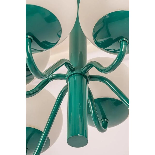 German Green & Opal Glass Sputnik Pendant Light, 1970s For Sale - Image 6 of 11