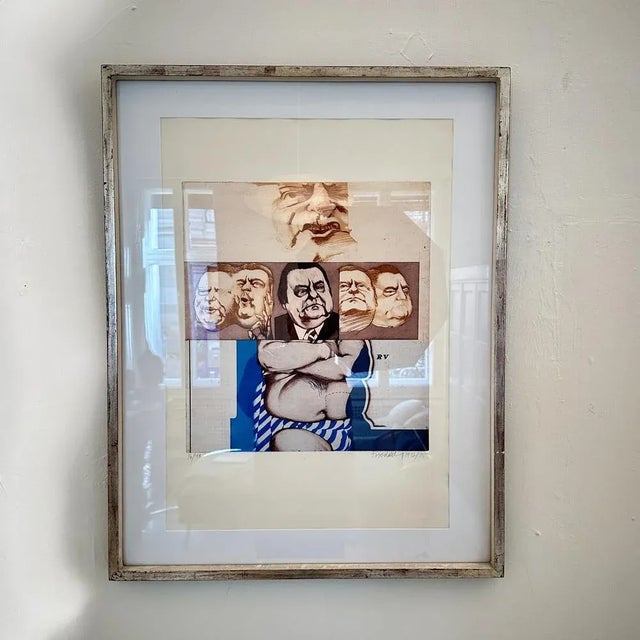 Franz Josef Strauß, Composition, Color Lithograph, 1972, Framed For Sale - Image 3 of 9