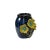Navy Blue Glaze Dimensional Yellow Flower Holder Pot Vase For Sale - Image 4 of 5
