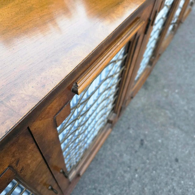 Vintage French Empire Style 6- Lattice Door Cherry Credenza For Sale - Image 9 of 13