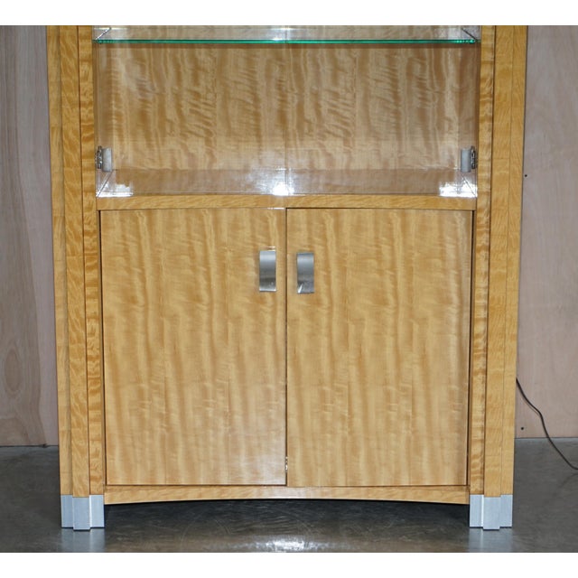 Burr, Satinwood & Chrome Drinks Display Cabinet from Giorgio Collection For Sale - Image 4 of 15