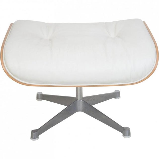 Set of Lounge Chair with Ottoman in White Leather by Charles Eames, 2010s For Sale - Image 18 of 18