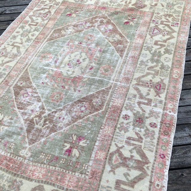 Antique Turkish Rug | 6x7 For Sale - Image 4 of 9