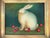 Traditional Vintage Framed Rabbit Painting Signed Harris – White Bunny With Strawberries For Sale - Image 3 of 6