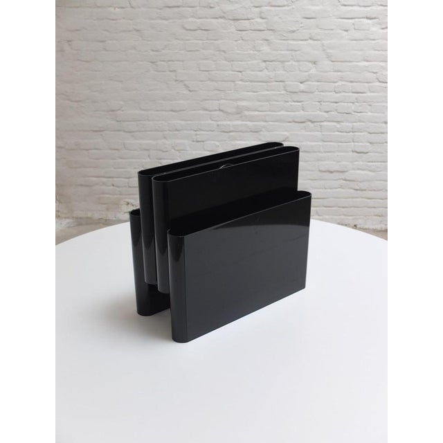 Giotto Stoppino Black Magazine Holder by Giotto Stoppino for Kartell, 1970s For Sale - Image 4 of 10