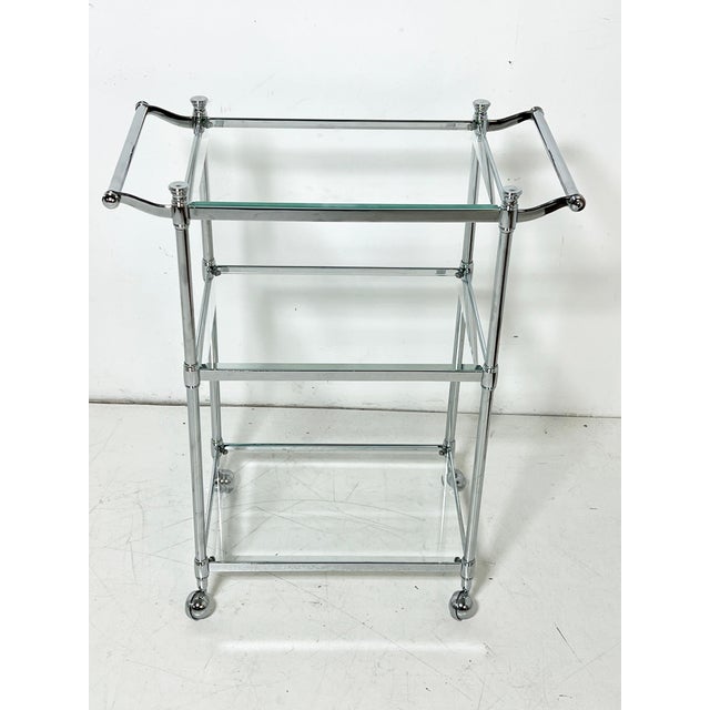 1970s C. 1970s French Chrome Drinks Trolley / Serving Cart For Sale - Image 5 of 8