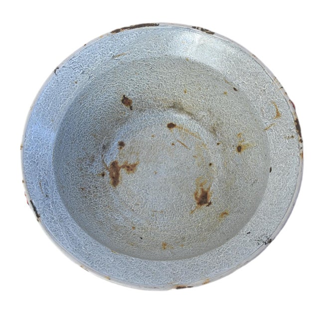 Early 20th Century Large Vintage European Red Enameled Bowl For Sale - Image 5 of 6