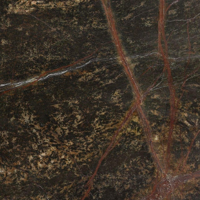Mid-Century Modern Juniper Marble & Brass Console Table For Sale - Image 3 of 5
