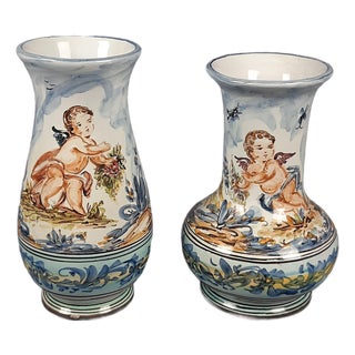 Albissola Majolica Vases from Emmebi, 1960s, Set of 2 For Sale