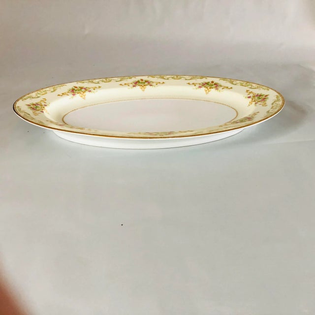 French Provincial Vintage Noritake "M" Japan Oval Serving Platter For Sale - Image 3 of 7