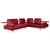 Animal Skin Dono 6100 Set Leather Corner Sofa with Ottoman in Red with Manual Function from Rolf Benz, Set of 2 For Sale - Image 7 of 18