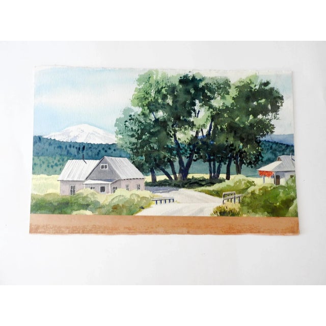 Rustic Mid 20th Century Duck Hunters Watercolor Painting For Sale - Image 3 of 5