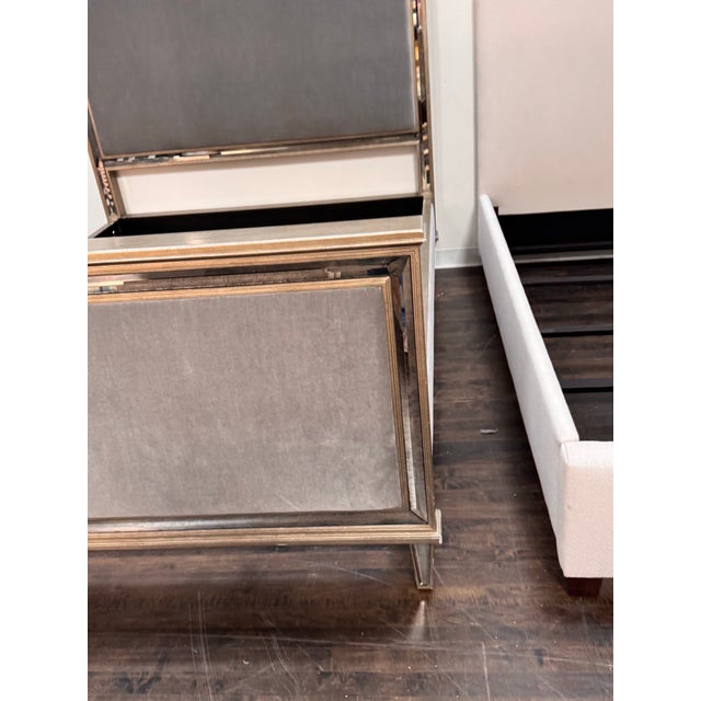 Restoration Hardware Queen Size Restoration Hardware 1930s French Mirrored Bed Frame For Sale - Image 4 of 12
