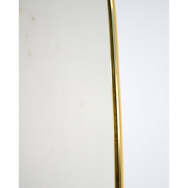 Mid-Century Mirror with Brass Frame, 1950s For Sale - Image 4 of 8
