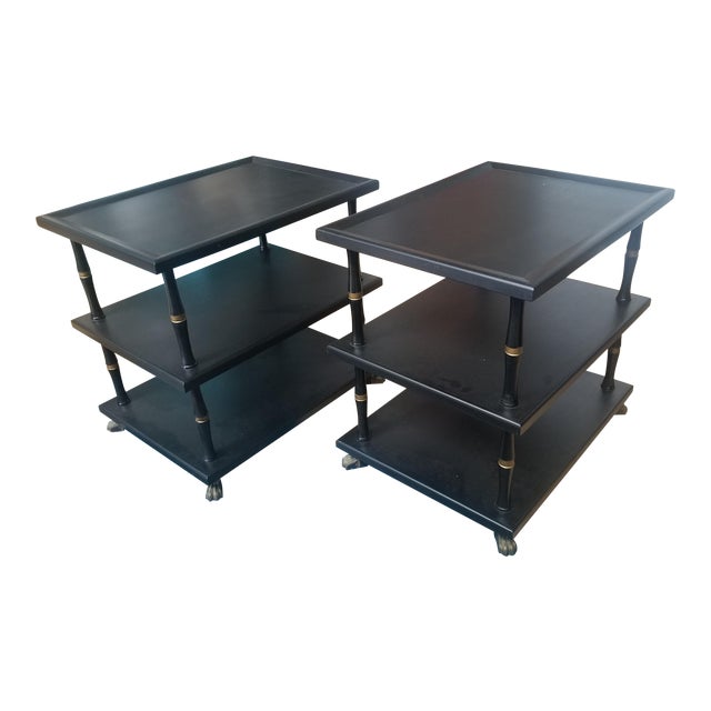 Hollywood Regency 3-Tier Side Tables - a Pair For Sale