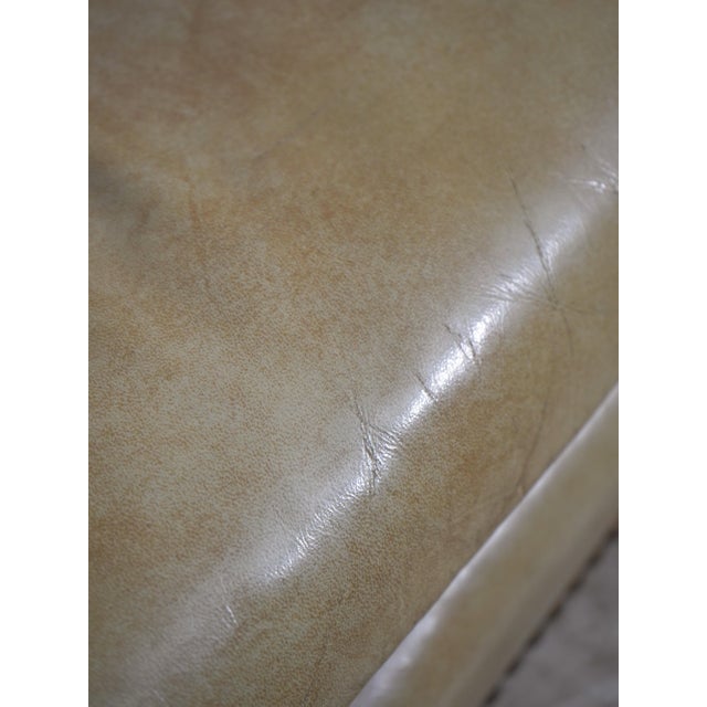 Brown Classic Leather Tufted Rolling Desk Chair For Sale - Image 8 of 18