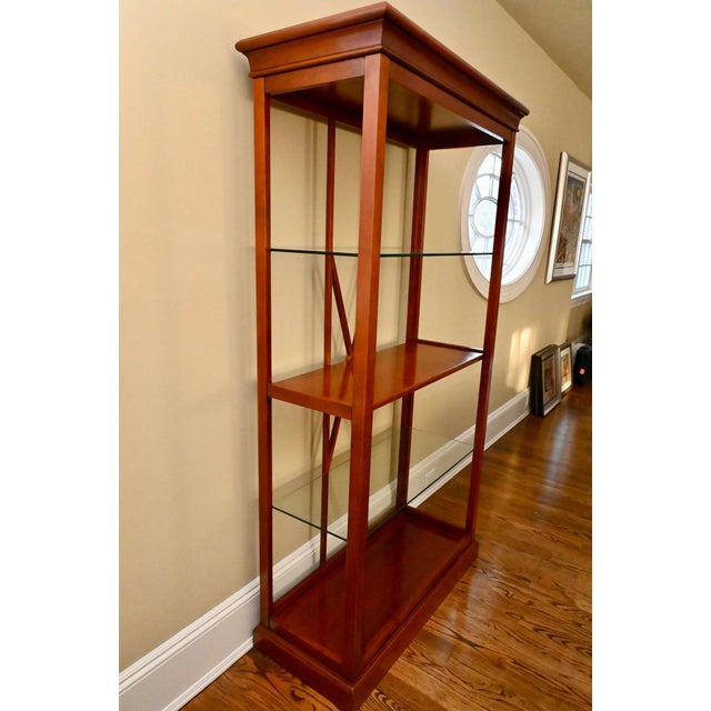 Late 20th Century Late 20th Century Pair of French Grange Cherry Wood & Glass Étagères Display Shelves, Attributed For Sale - Image 5 of 5