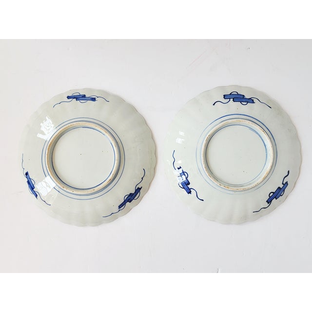 Antique 19th Japanese Meiji Period Scalloped Plates-a Pair For Sale - Image 10 of 11
