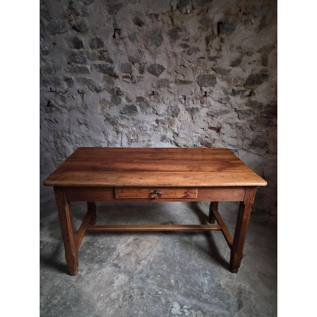 Wood Antique French Farmhouse Table in Cherry, 1750s For Sale - Image 7 of 18