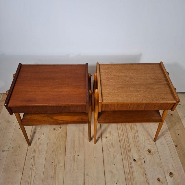 Vintage Danish Teak Bedside Tables, 1960s, Set of 2 For Sale - Image 5 of 7