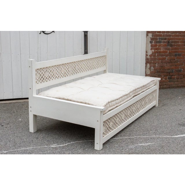 White Carved Floral Jali Daybed Sofa For Sale - Image 9 of 13
