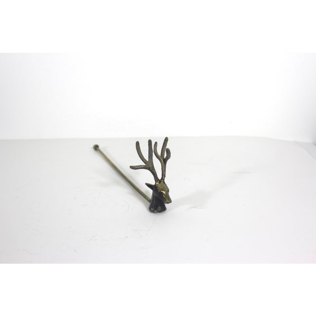 Cabin Vintage Brass Stag With Antlers Candle Snuff Snuffer For Sale - Image 3 of 8