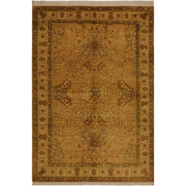 Tan 1980s Heritage Gold/Lt. Tan Wool Rug - 4'7 X 6'9 For Sale - Image 8 of 8