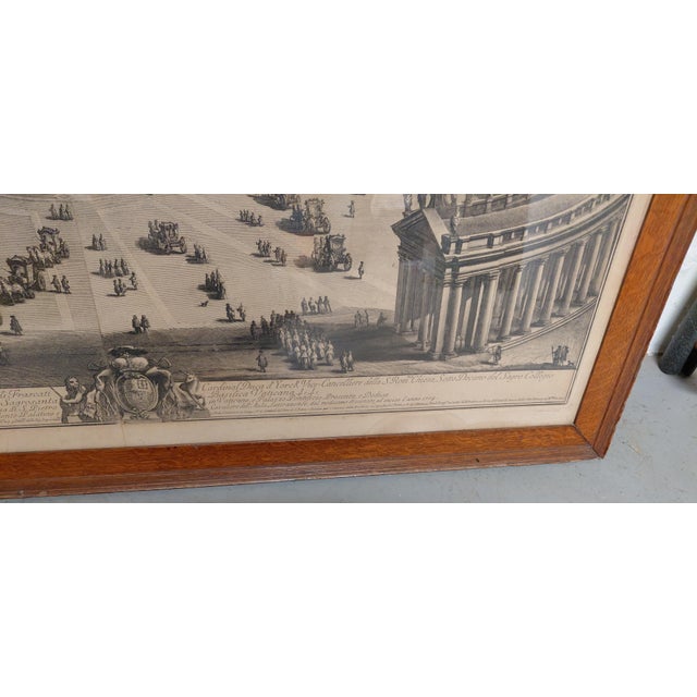 18th Century St. Peter Basilica C. 1780 Giuseppe Vasi Engraving Oak Frame For Sale - Image 5 of 16